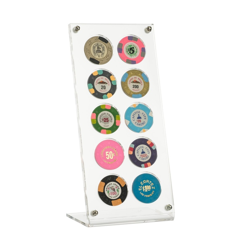 Casino Supply Clear Acrylic Poker Chip Rack 5 Row / 100 Chip