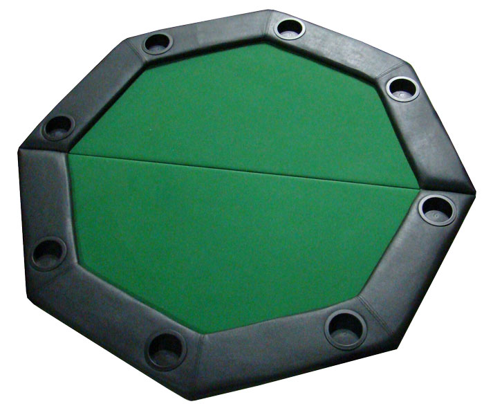 48" Green Felt Octagon Folding Table Top w/ Padded Rail