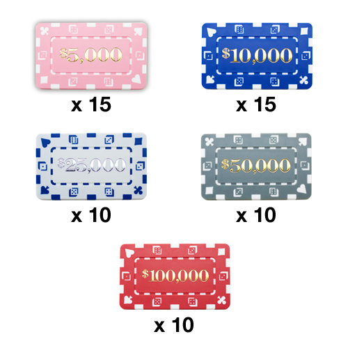 60 Ct Poker Plaque Set Denominated